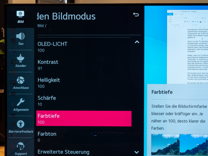 Einstellungsmen&uuml; des Fernsehers (Bild: Oliver Nickel/Golem.de)
